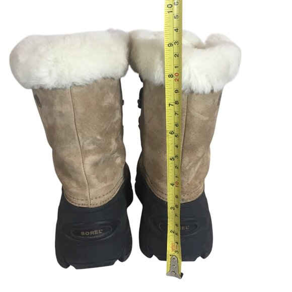 Sorel Snow Bird Boots Womens 7/38 Tan Leather Thinsulate Lined Warm - Picture 10 of 12